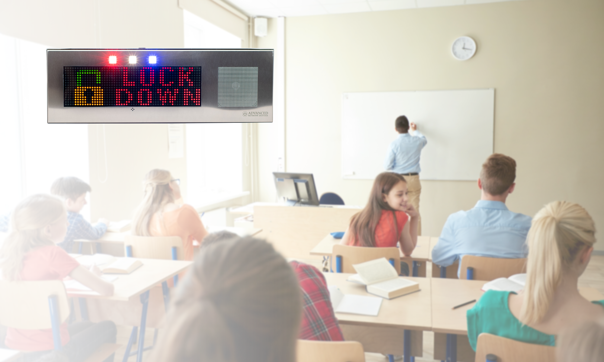 Building Lockdown Alert on Small IP Display (IPCSS-RWB) in Classroom building-lockdown-alert-on-small-ip-display-in-classroom
