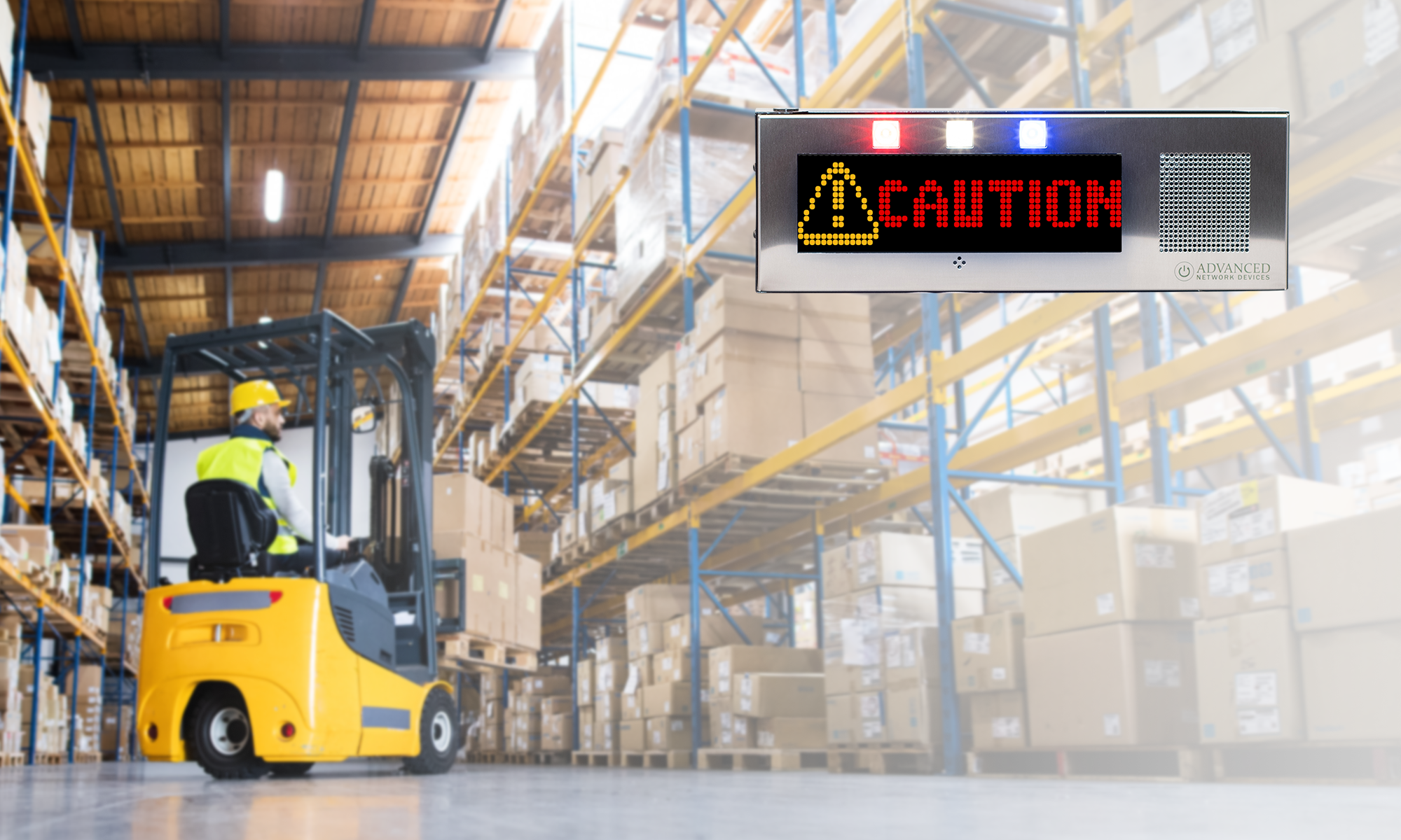 Caution Alert Messaging on Large IP Display (IPCSL-RWB) in Industrial Facility caution-alert-messaging-on-large-ip-display-in-industrial-facility