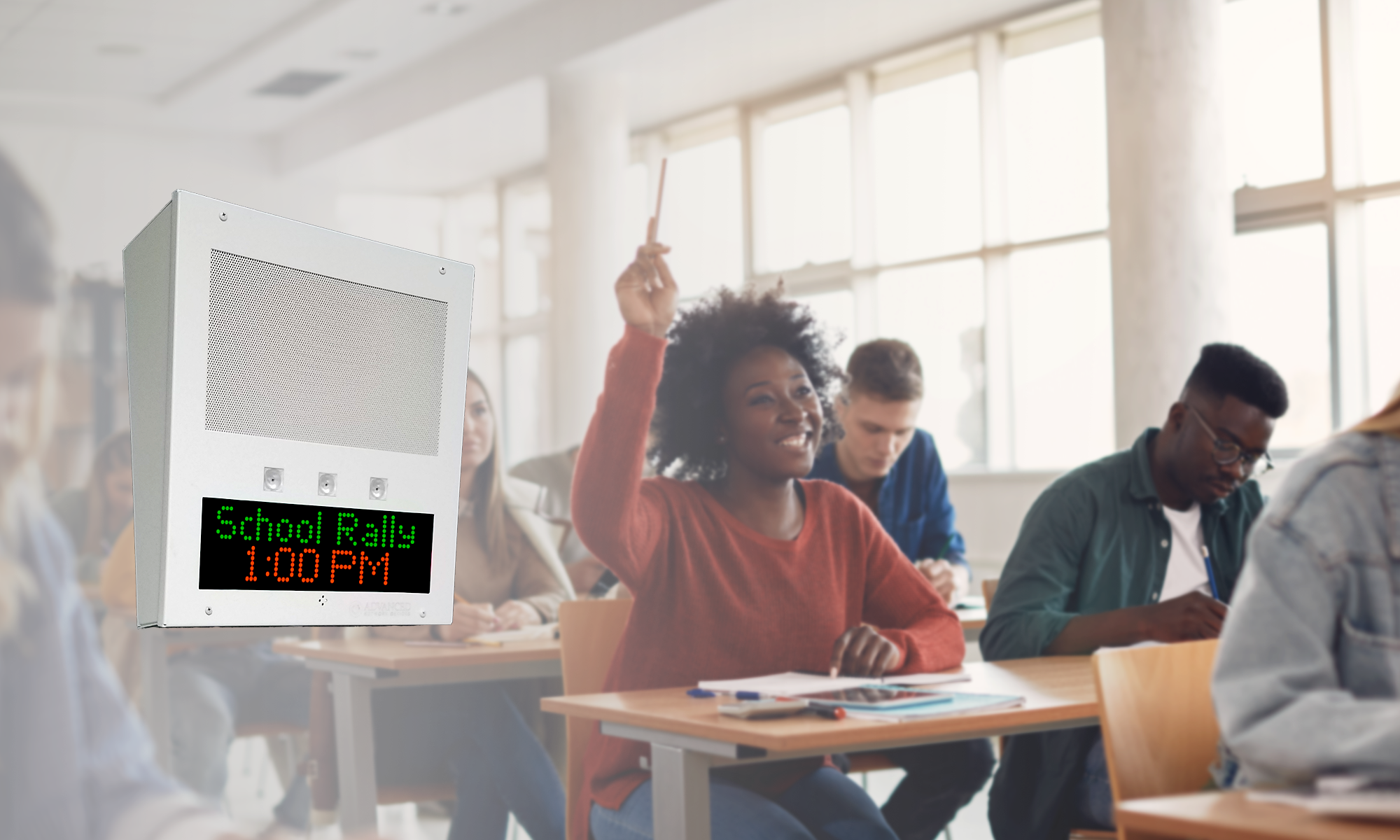 Daily Announcements and Messaging on IP Speaker with Display (IPSWD-RWB) in Classroom daily-announcements-and-messaging-on-ip-speaker-with-display-in-classroom