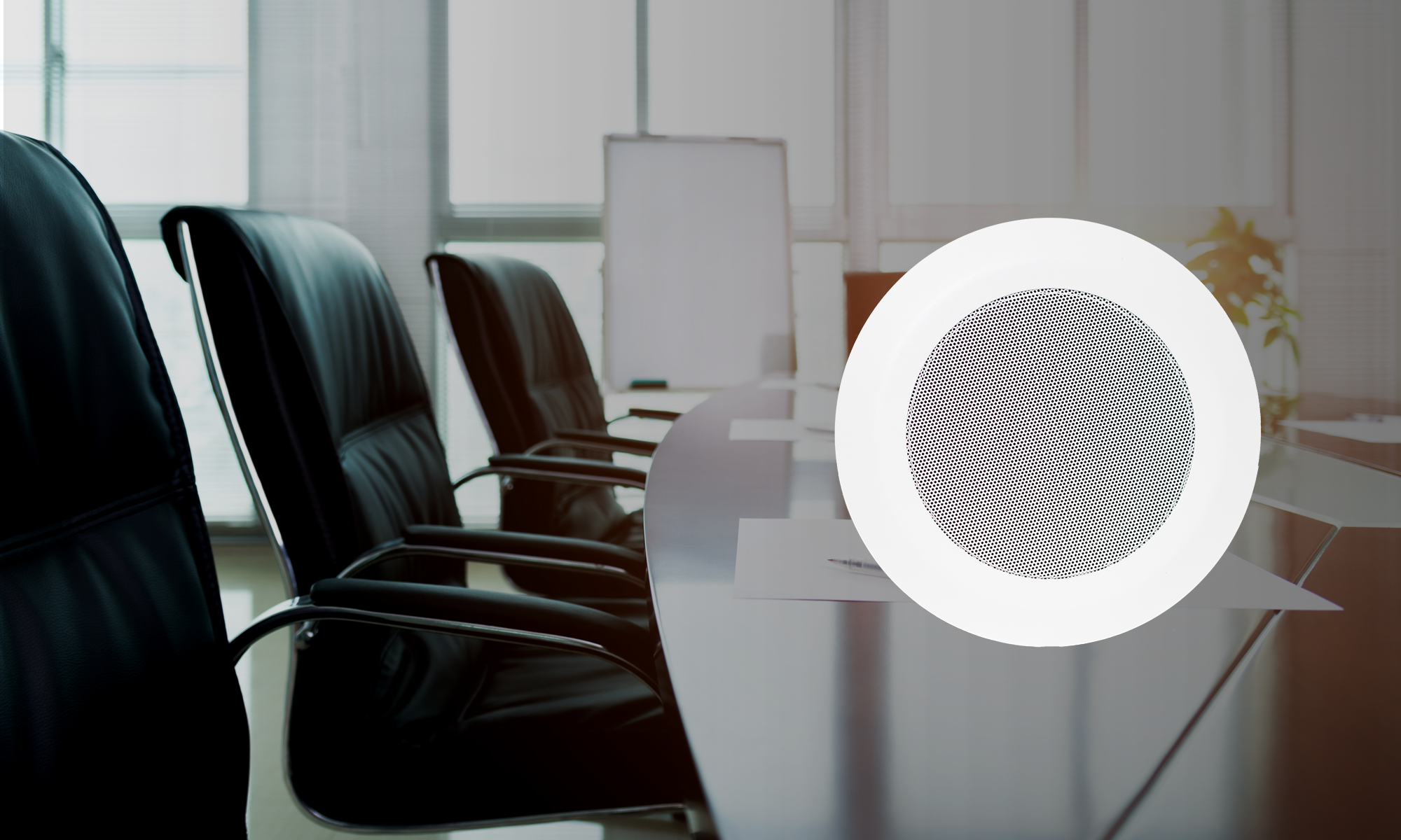 Sound Masking on Round Ceiling IP Speaker (IPSCM-RMe) in Government Facility sound-masking-on-round-ceiling-ip-speaker-in-government-facility