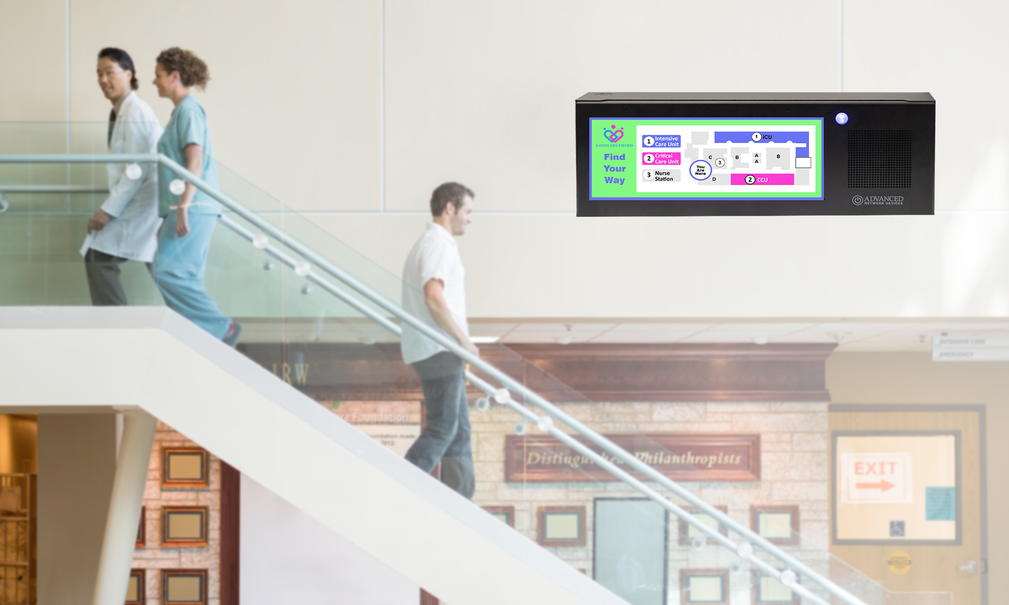 Way-Finding Map on HD IP Display (IPCSHD-MB) in Healthcare Facility way-finding-map-on-hd-ip-display-in-healthcare-facility